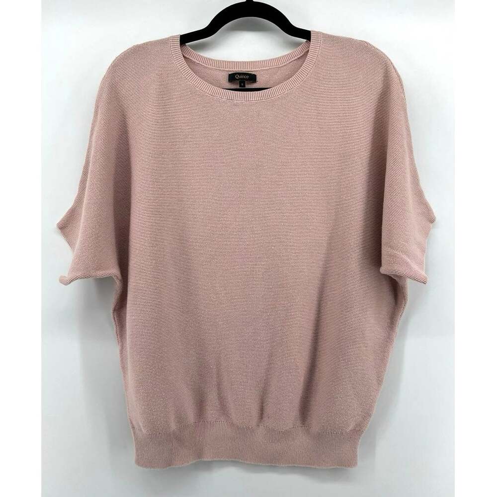 Quince | Organic Cotton Dolman Short Sleeve Sweater Pink Women's S